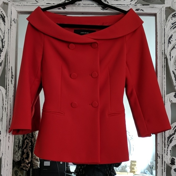 zara boat neck blazer